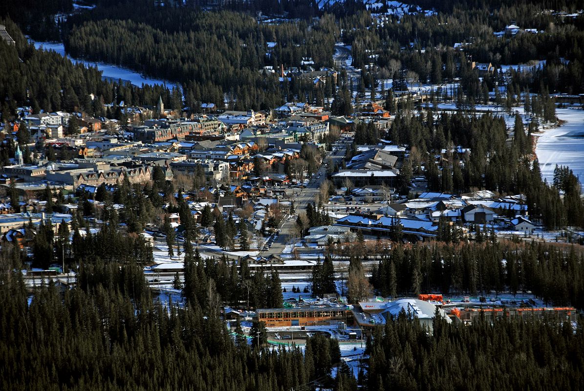 02 Banff Close Up with the Bow River From Viewpoint on Mount Norquay Road In Winter